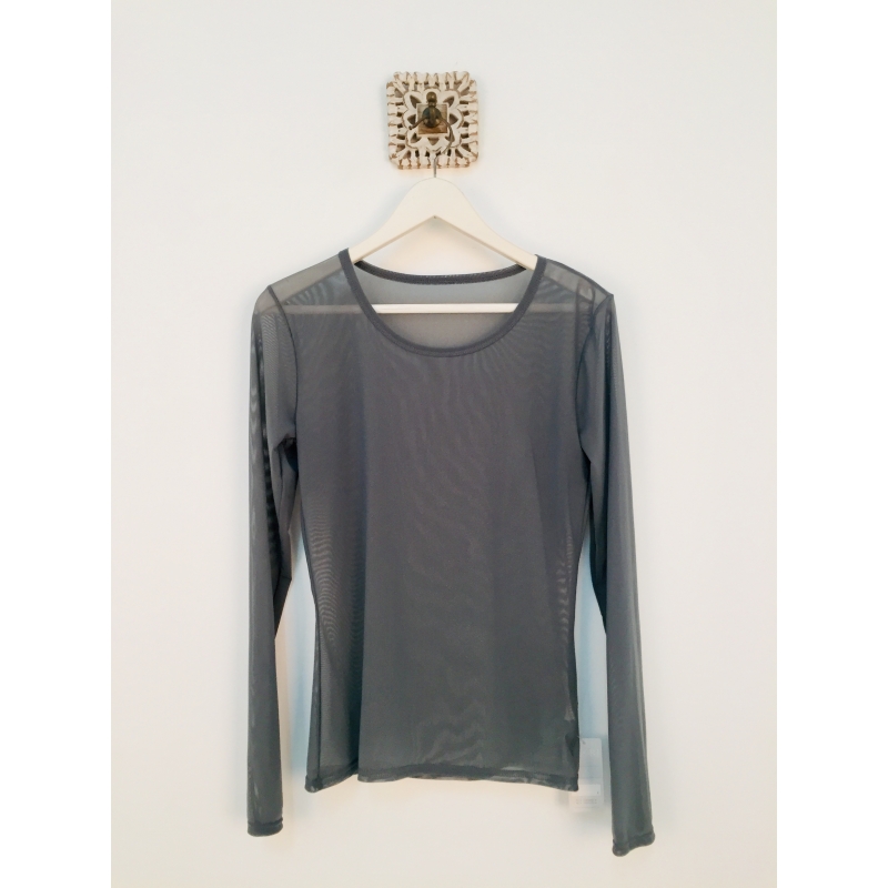 Camiseta tul transparente - Gris oscura - Belle Bohême - Tienda online - La  moda que te inspira