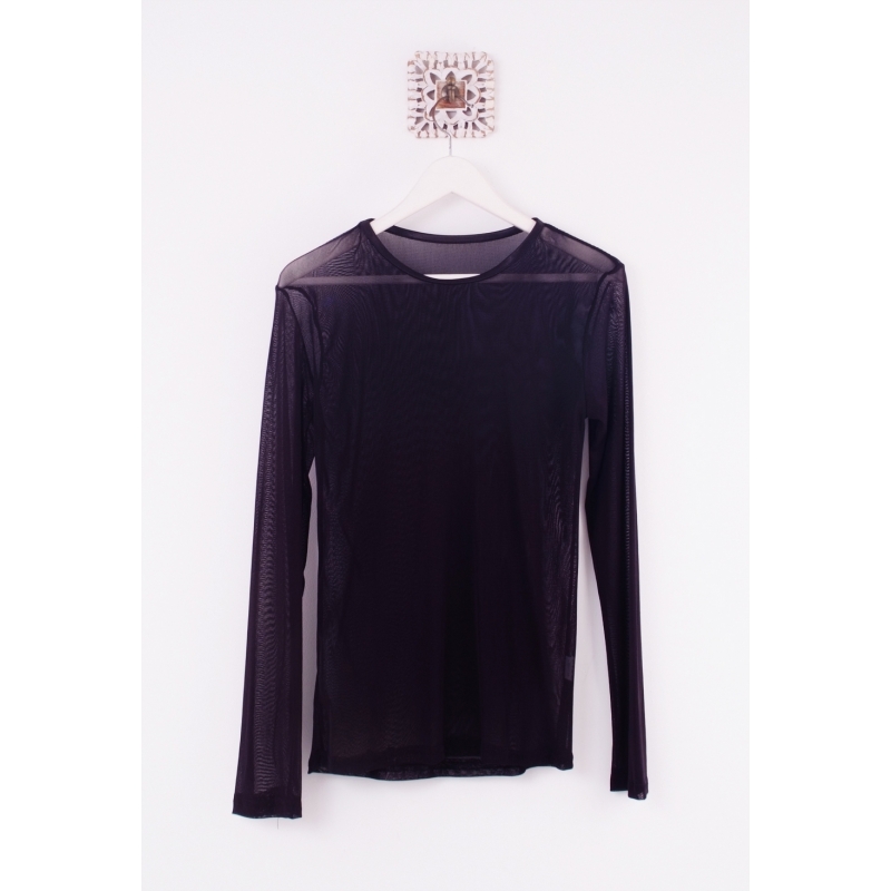 Camiseta tul transparente - Negra - Belle - Tienda online La moda que te inspira